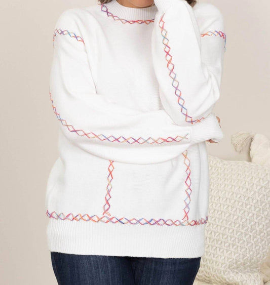 1 The Woman - Cute Color Block Stitching Sweater