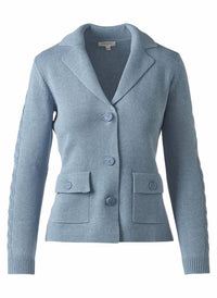 Kinross - Cable Sleeve Notch Collar Cardigan