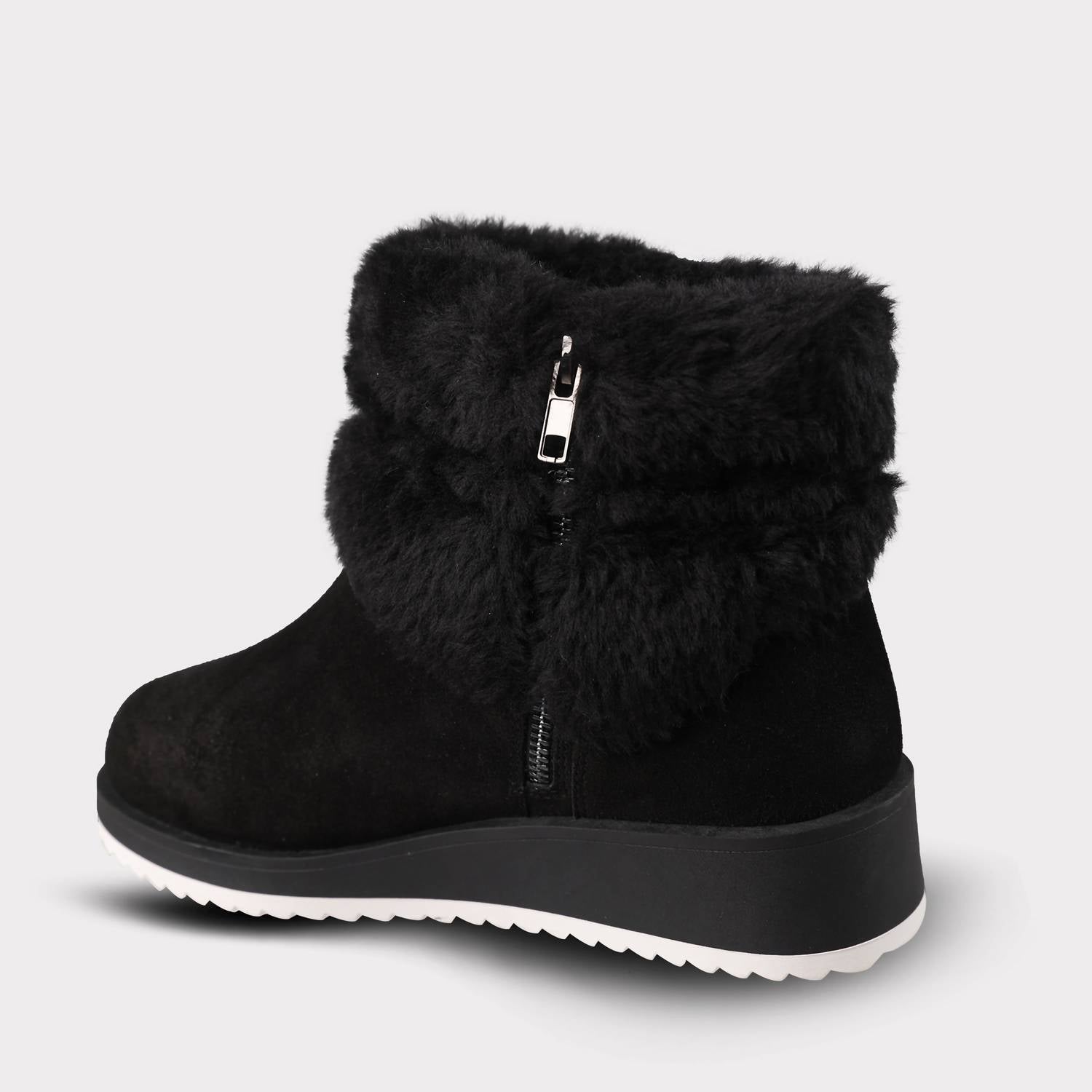 Lamo Women's Bailee Suede Zip Up Wedge Boot in black - women's shoe - view 4