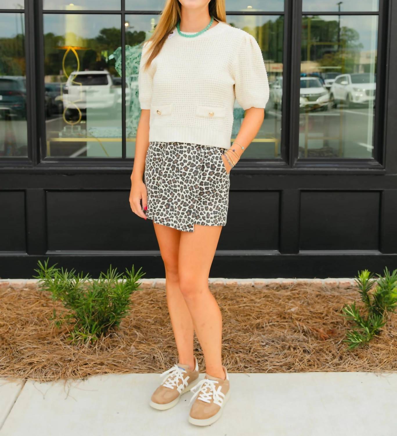 Entro - Animal Print Wrap Skort