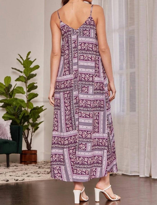 Mixed Floral Print Maxi Dress