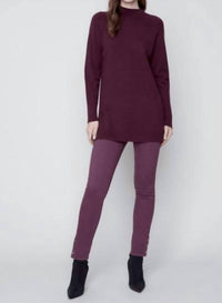 Charlie B - Mock Neck Raglan Sleeve Sweater