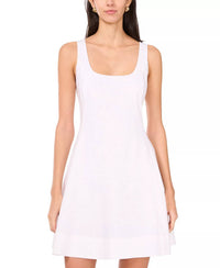 1.STATE Scoop-neck Full-circle Dress in ultra white - women's dress