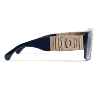 Chanel - Acetate Calfskin Square Non Polarized Sunglasses 5473qa - 1462s2
