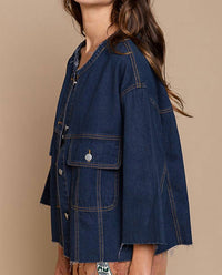 Pol - SKELETON EMBROIDERY DENIM JACKET