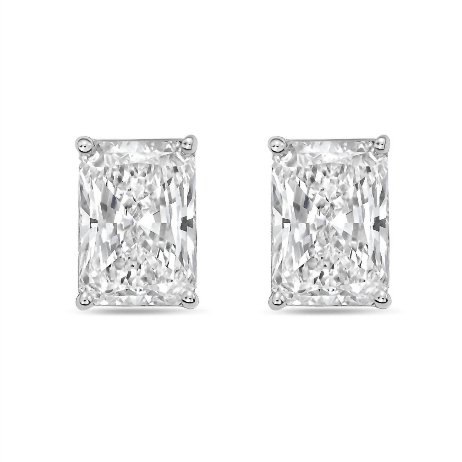 Diana M Jewels - Women's Radiant Lab-grown Diamond Stud Earrings (8.00 Tcw) - Elegant Plus