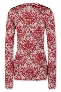 Rabanne - Jersey Knit Long Sleeve Paisley Top