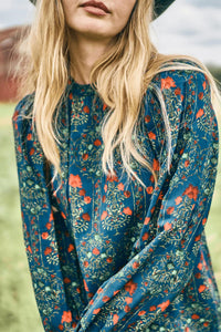 HUNTER BELL Crosby Midi Dress in midnight garden 1 - women's dress - view 5