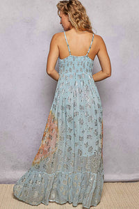 Pol - V-neck Crochet Top Tassel Maxi Dress