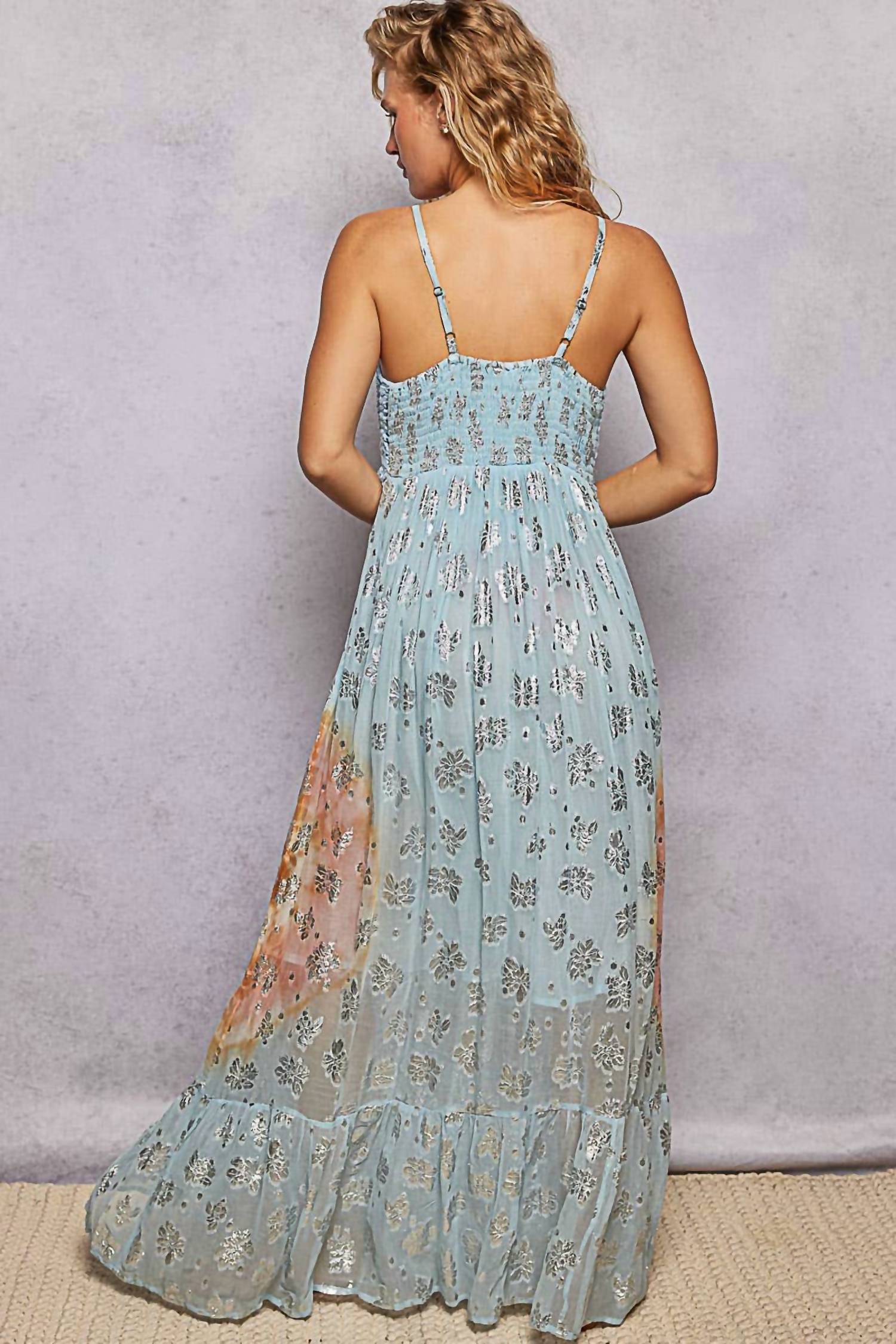 Pol - V-neck Crochet Top Tassel Maxi Dress