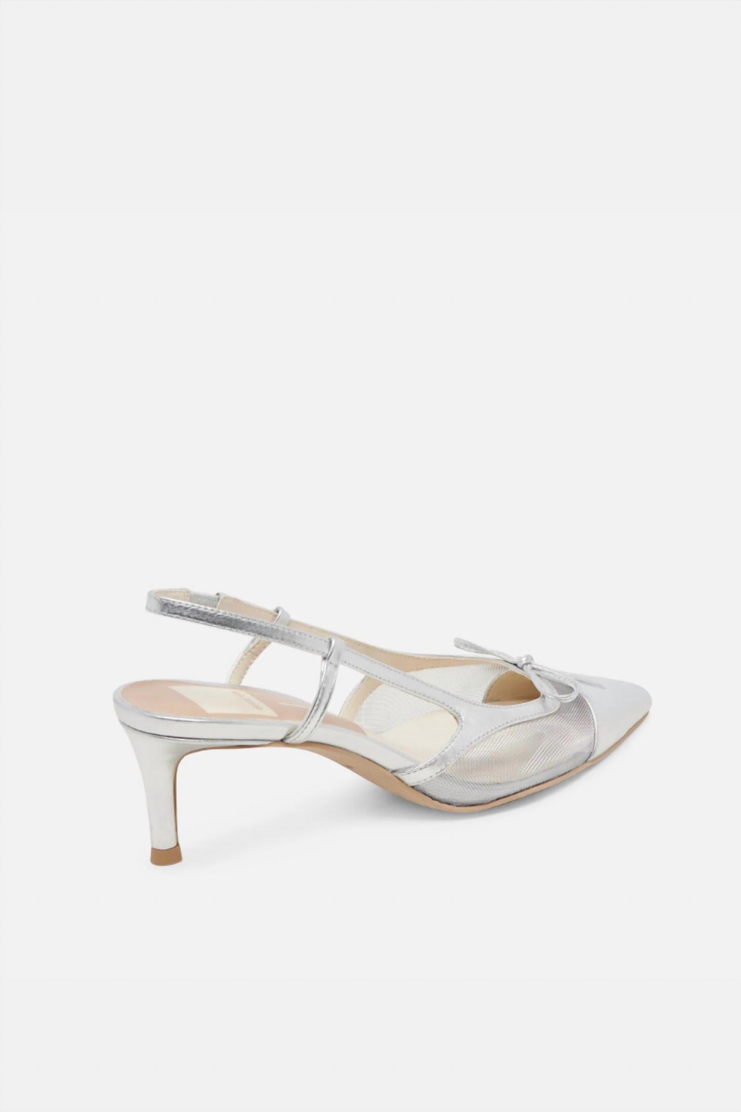 Dolce Vita Women's Kandi Heels in silver mesh - women's heels - alternate view