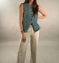 Elan - Vintage-Wash Denim Vest