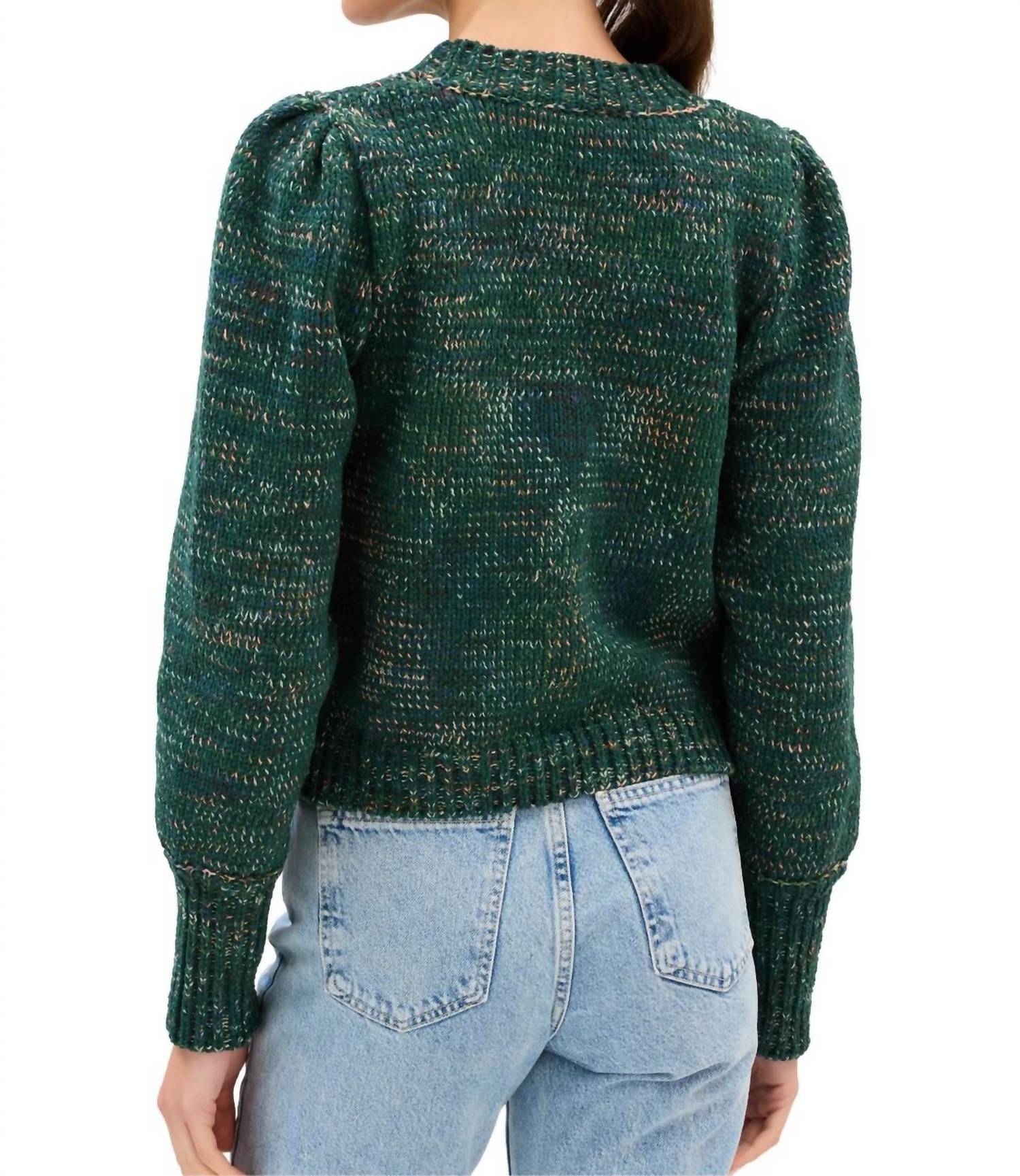 ALLISON NEW YORK Charlotte Sweater in green spacedye - women's sweater - alternate view