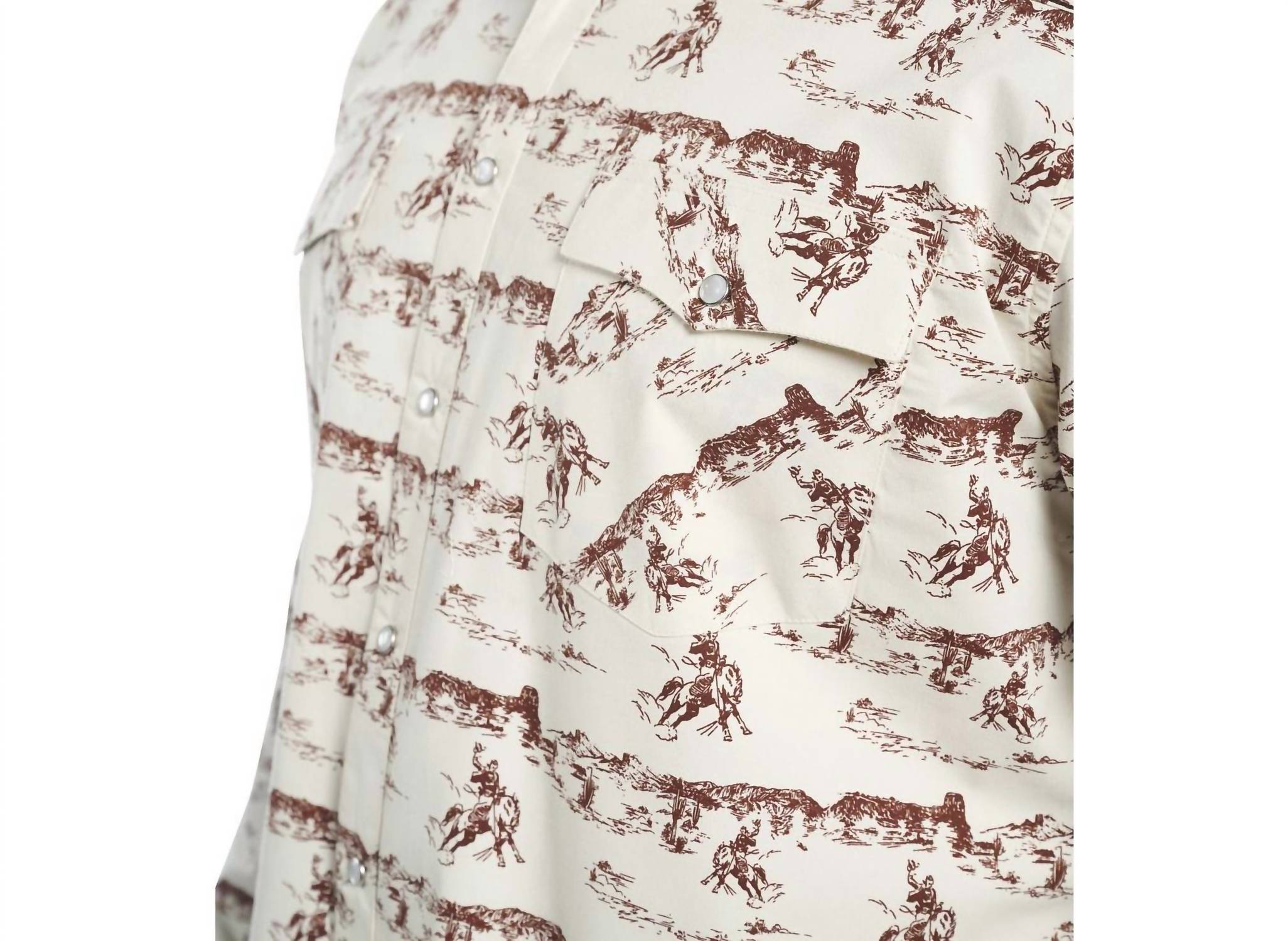 Justin Cowboy Way Pearl Snap Shirt in horse scene - men's shirt - view 5