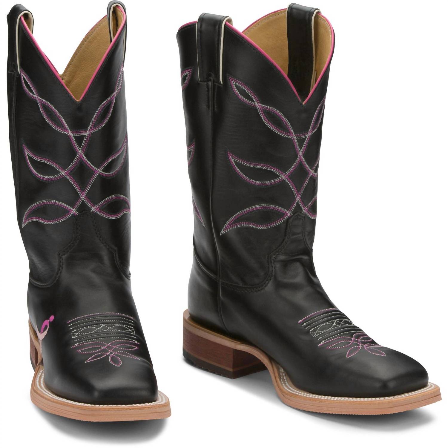 Justin Boots Women's Lori 11" Cowhide Western Boots in royal black - women's shoe