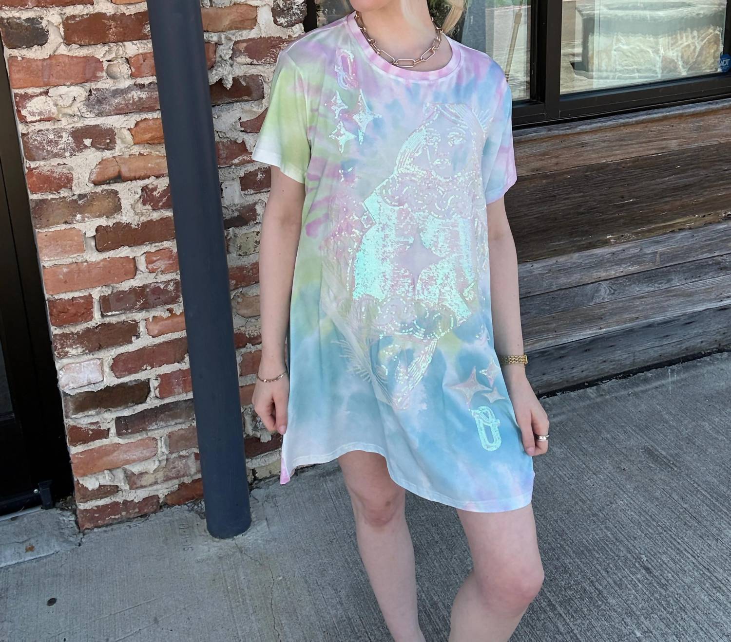 Queen Of Sparkles - Logo Card Tee Dress