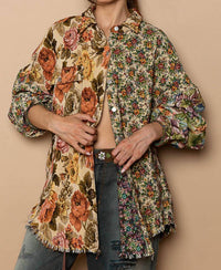 POL Shirt Jacket in floral - women's shirt