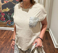 Aqrl - Sequin Pocket Tee
