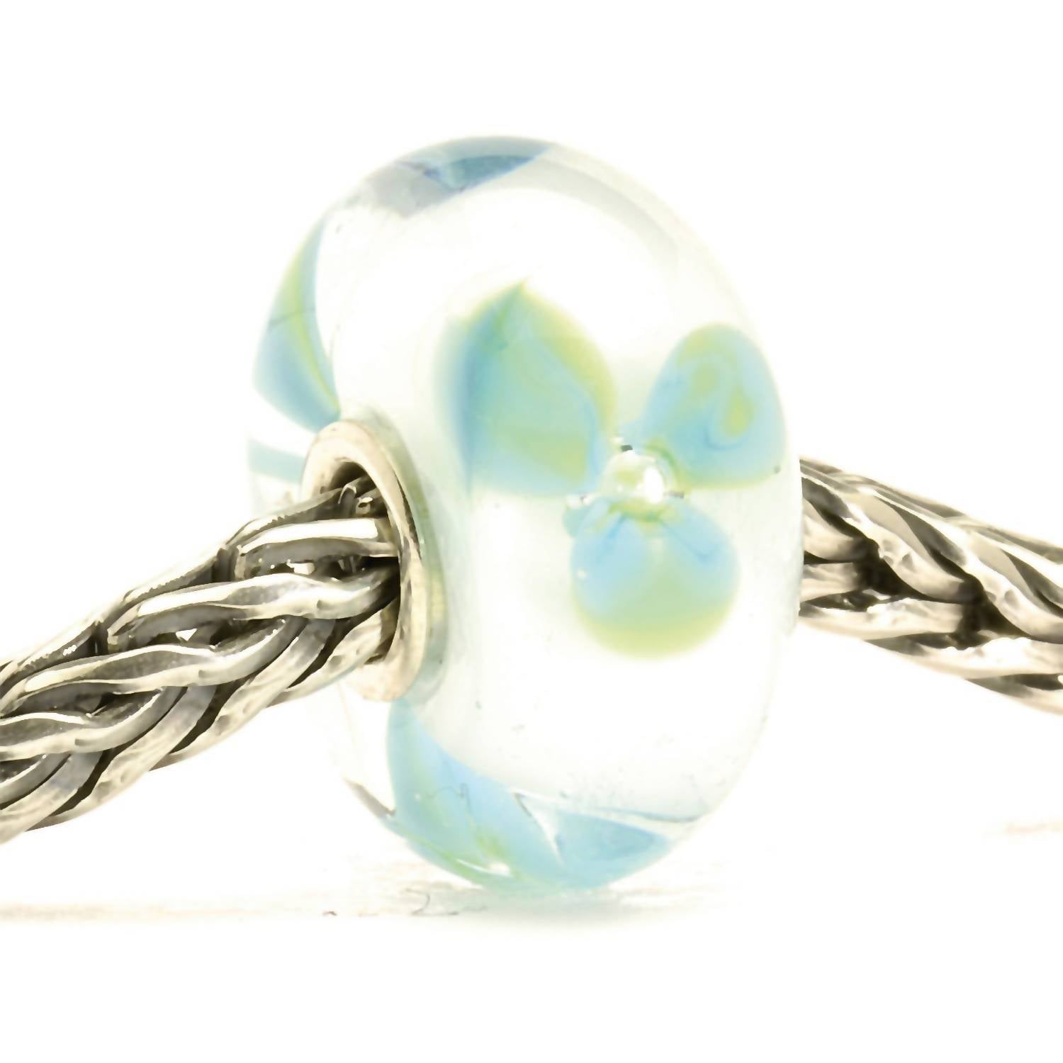 Trollbeads Women's Flower Glass Bead Charm in ice 1 - women's jewelry - detail view