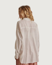 In February Danielle Button Down Top in off white - women's shirt - detail view