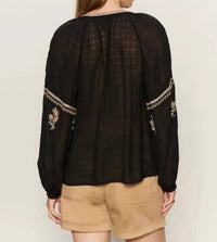 Sanctuary - Raye Embroidered Long Sleeve Blouse