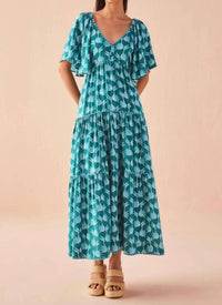 OMIKA Holis Maxi Dress in nicobar mantis - women's dress