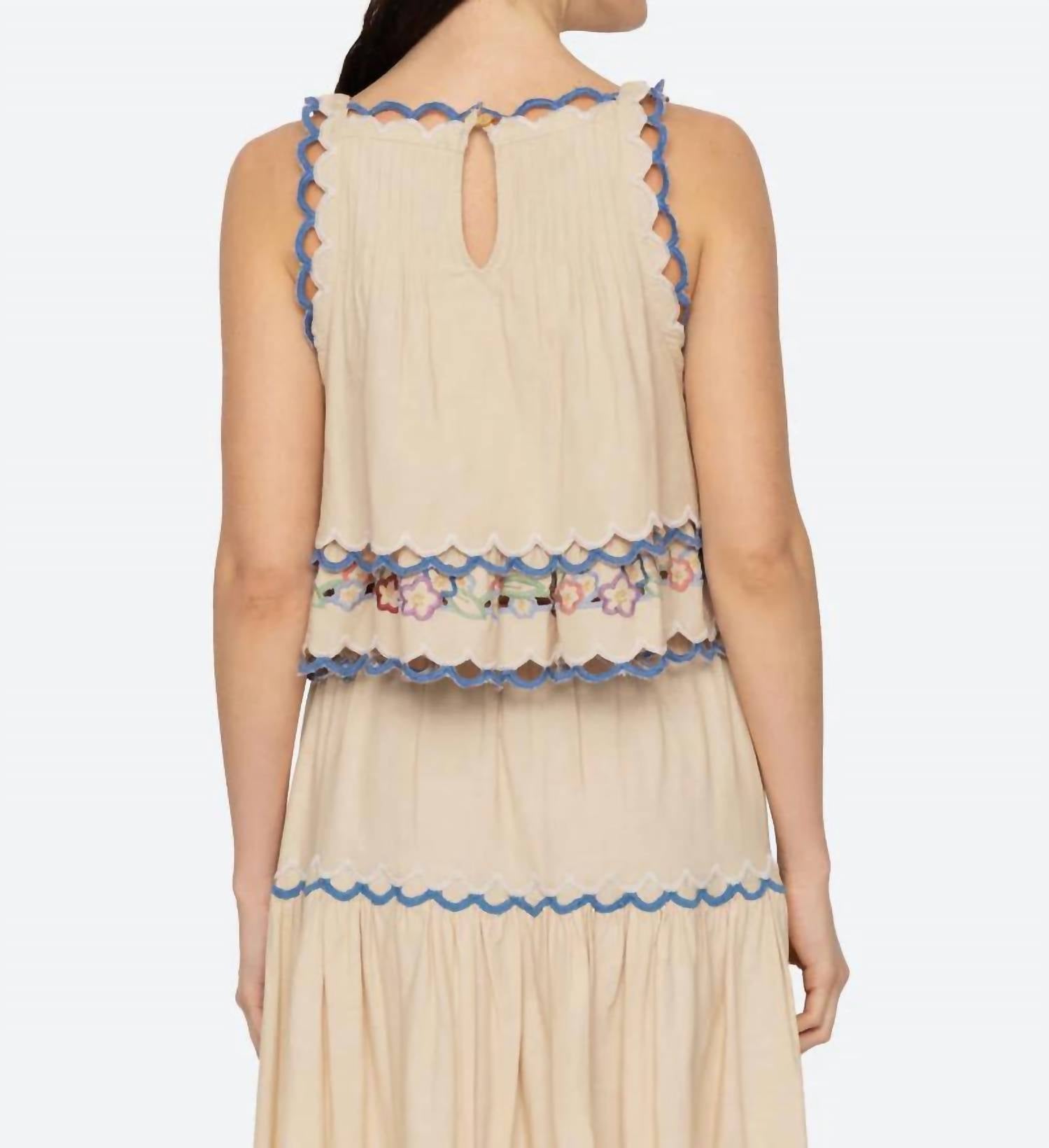 Sea - Melinda Floral Embroidery Tank Top