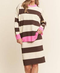 J.Nna - Lisa Striped Soft Knit Sweater