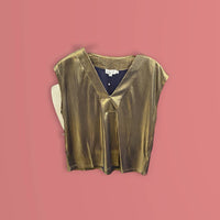 Molly Bracken - V-neck Iridescent Knit Top
