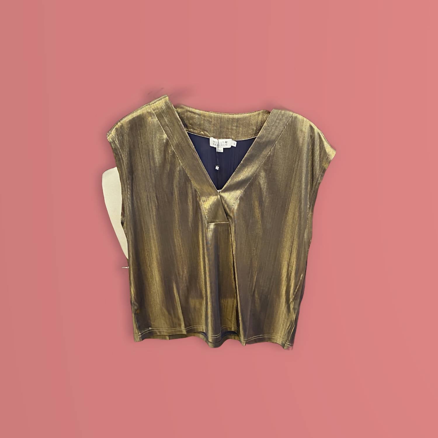 Molly Bracken - V-neck Iridescent Knit Top