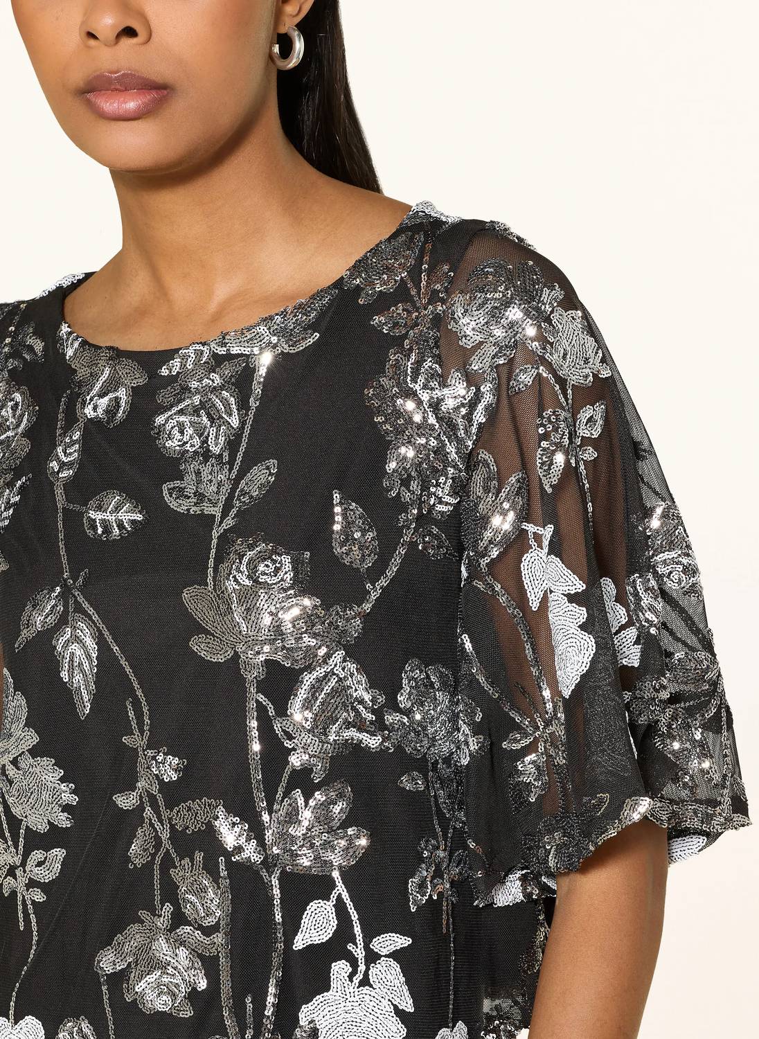 Joseph Ribkoff - Mesh Shirt Blouse With Sequins
