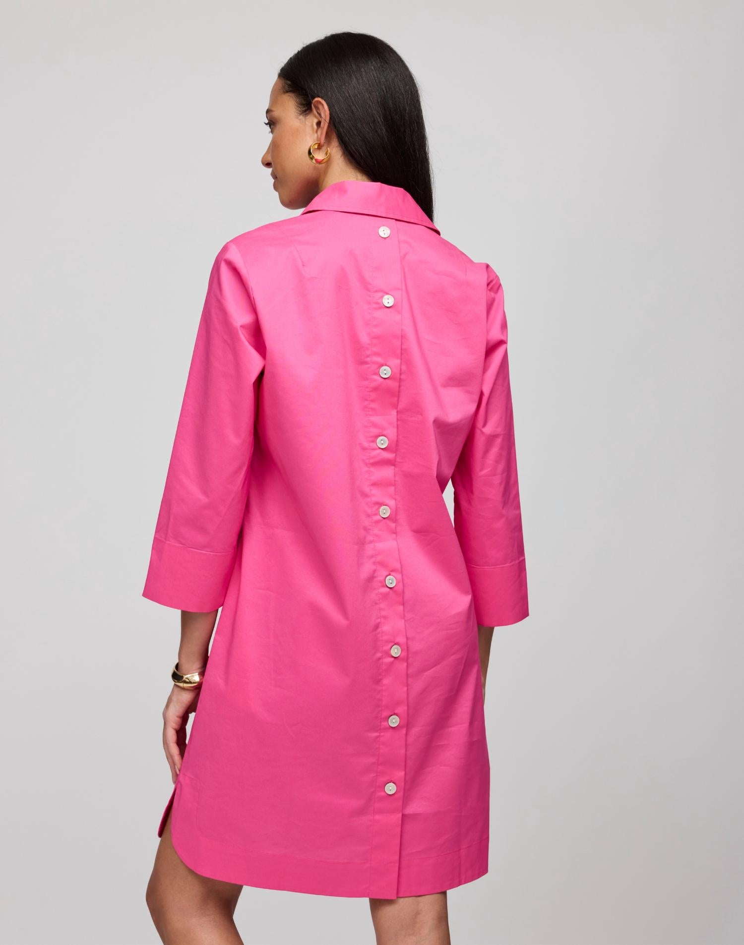 Hinson Wu - Aileen Quarter Sleeve Button Back Dress