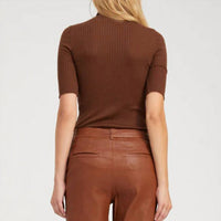 Sprwmn - Short Sleeve Turtleneck Top