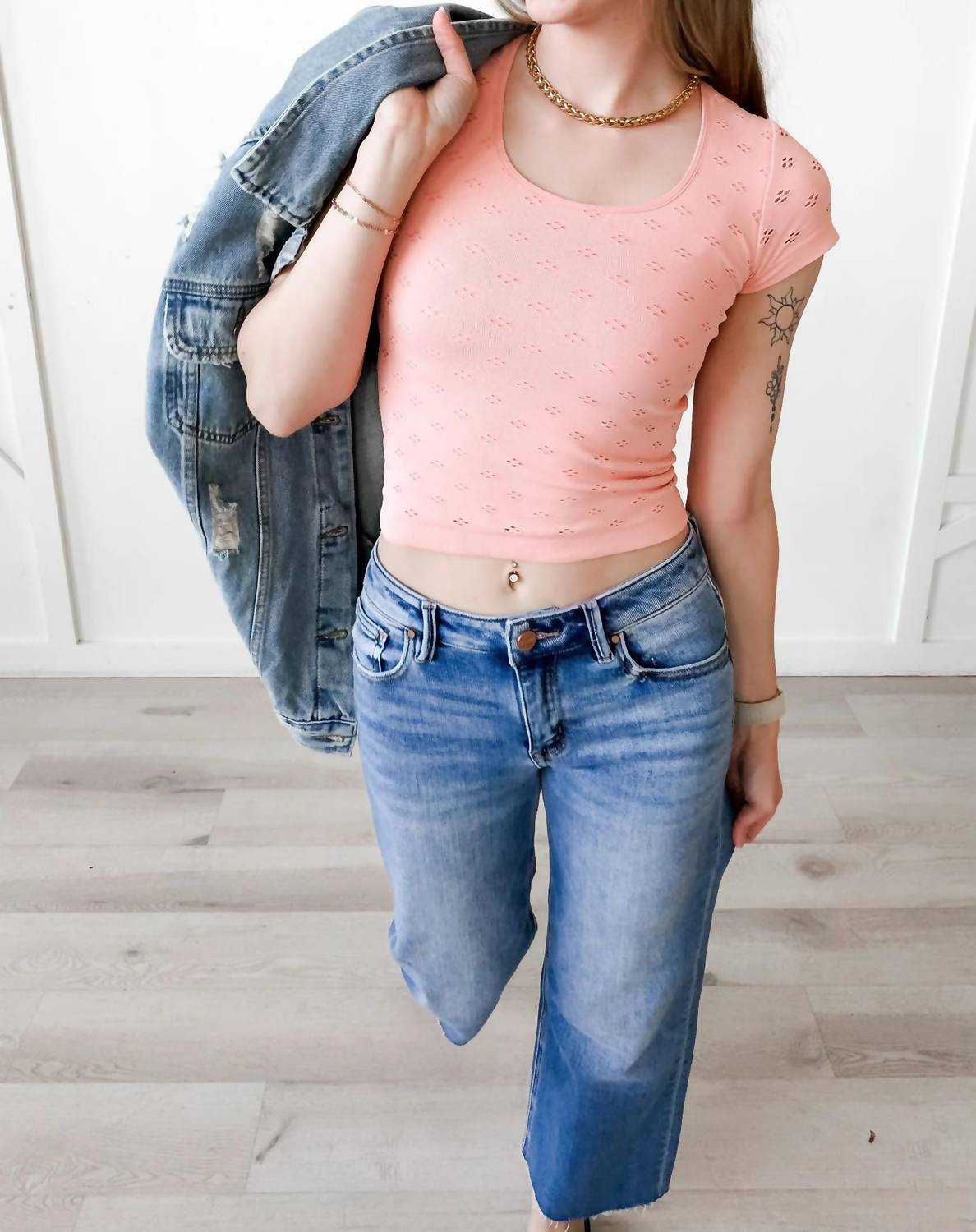 By Together - Roma Fitted Eyelet Tee