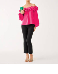 Lilly Pulitzer Ana Embellished High Rise Crop Flare Pants in noir - women's pants - view 4
