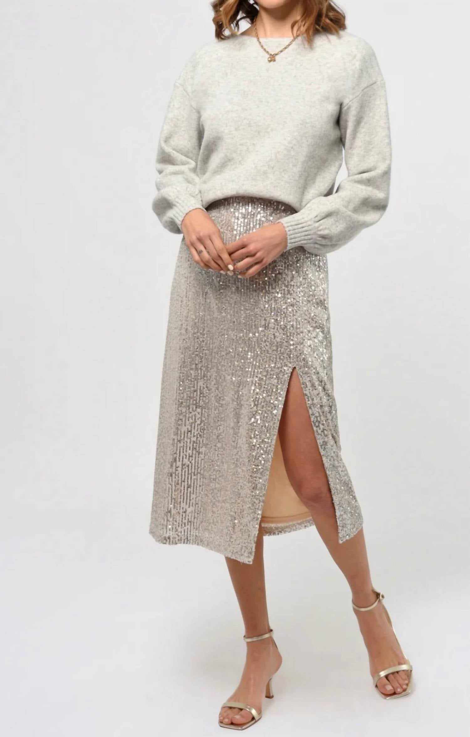 Greylin - Karla Sequins Midi Skirt
