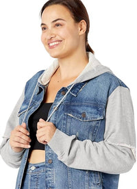 Free People - Throwback Denim Knit Jacket
