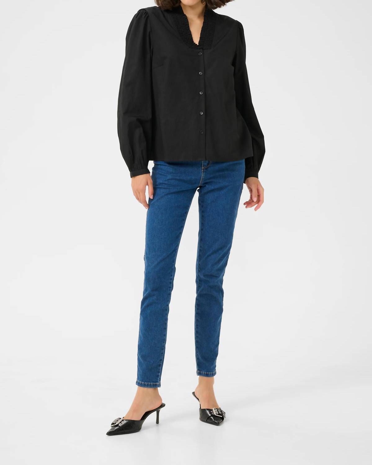 Kaffe - Kamaia V-neck Pleats Long Sleeve Shirt