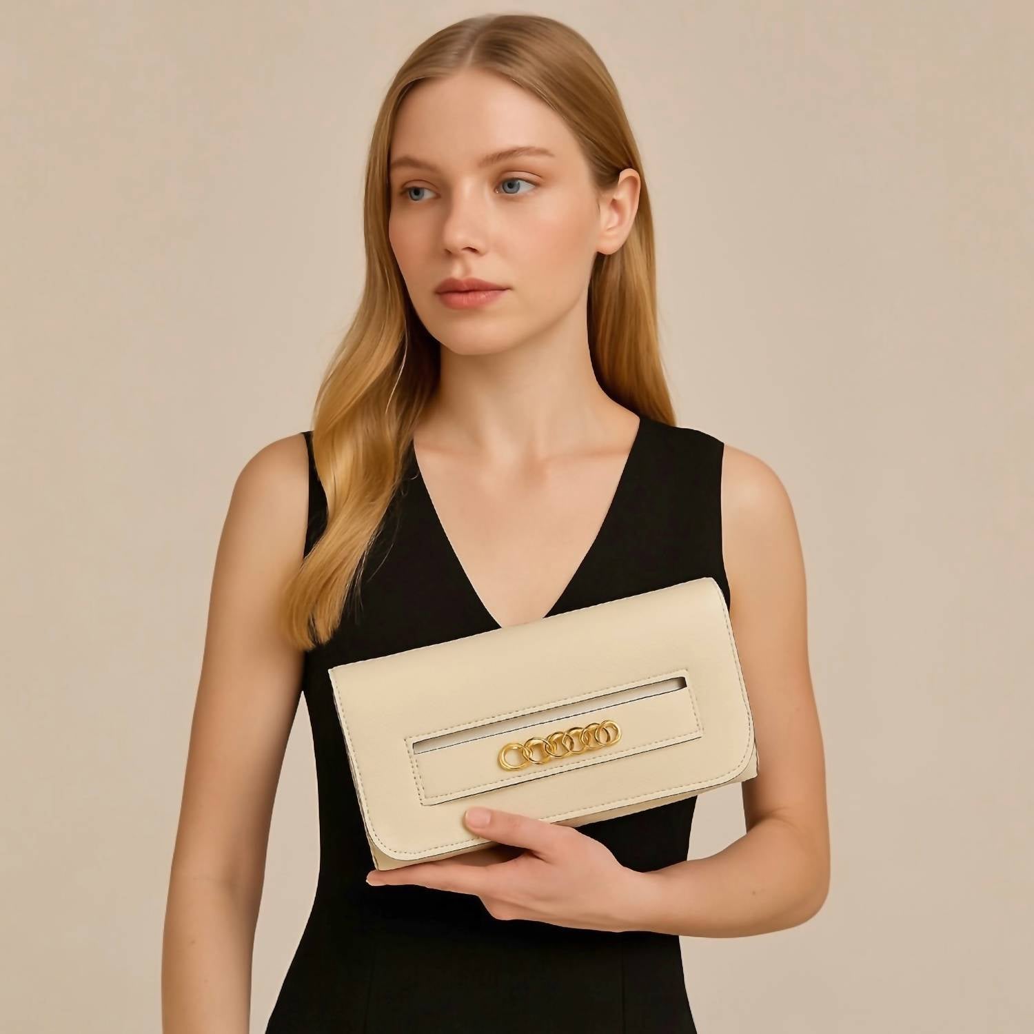 German Fuentes - Women's Large Leather Clutch Bag