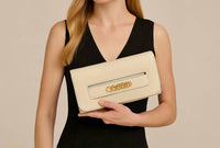 German Fuentes - Women's Large Leather Clutch Bag