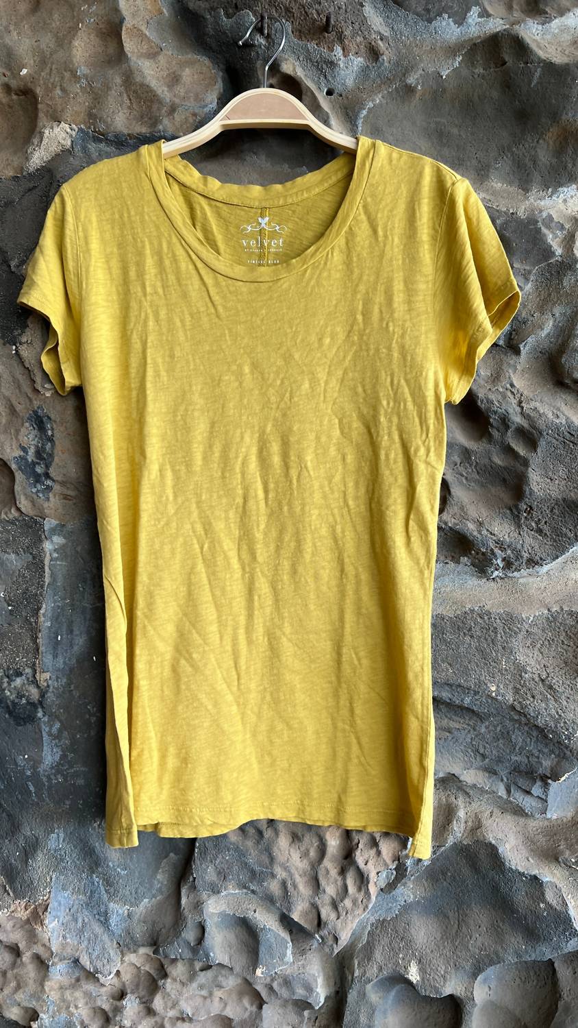 Velvet by Graham & Spencer Women's Odelia Short Sleeve Crewneck Tee in sundial - women's t-shirt