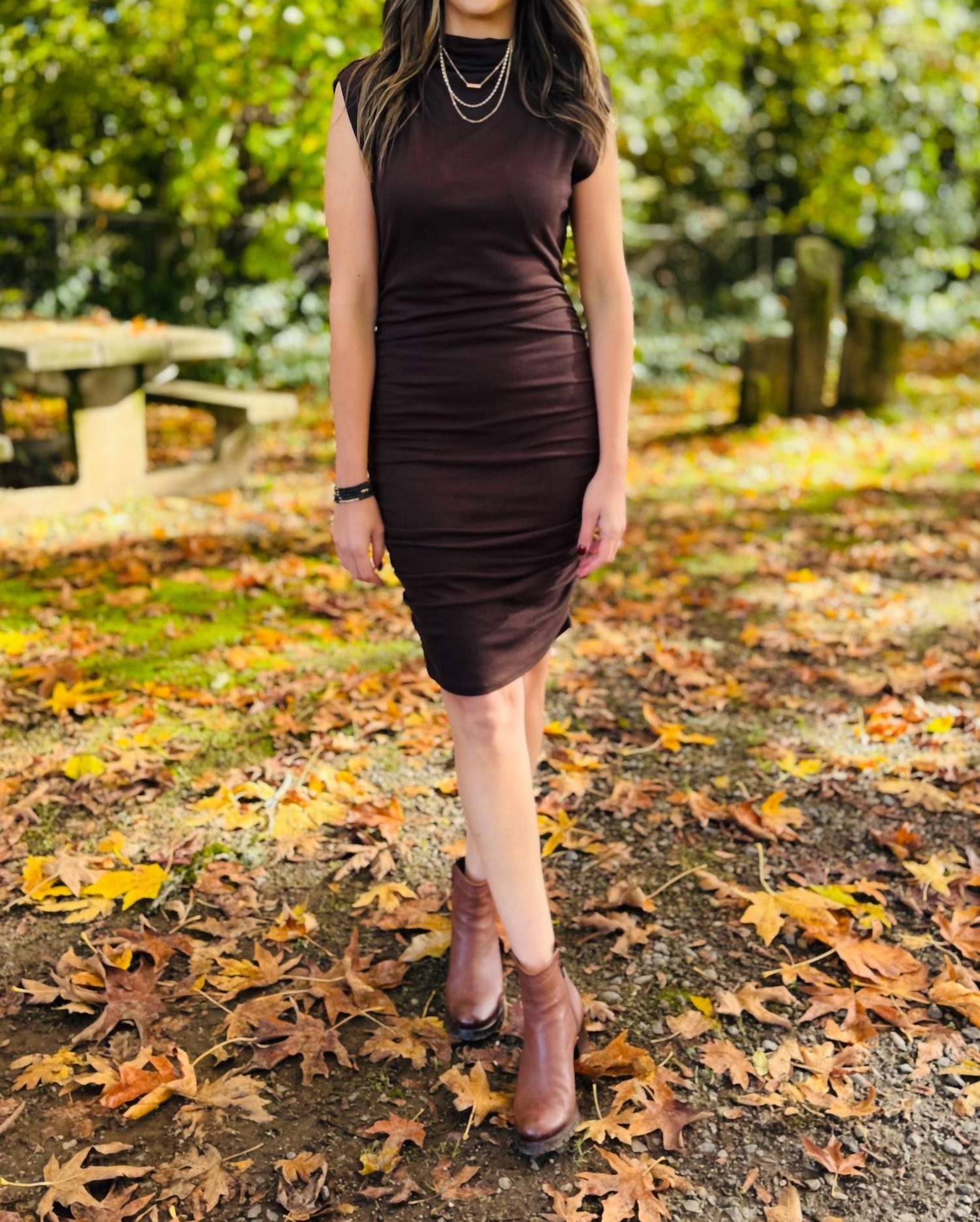 Michael Stars - Gia Mock Neck Power Shoulder Dress