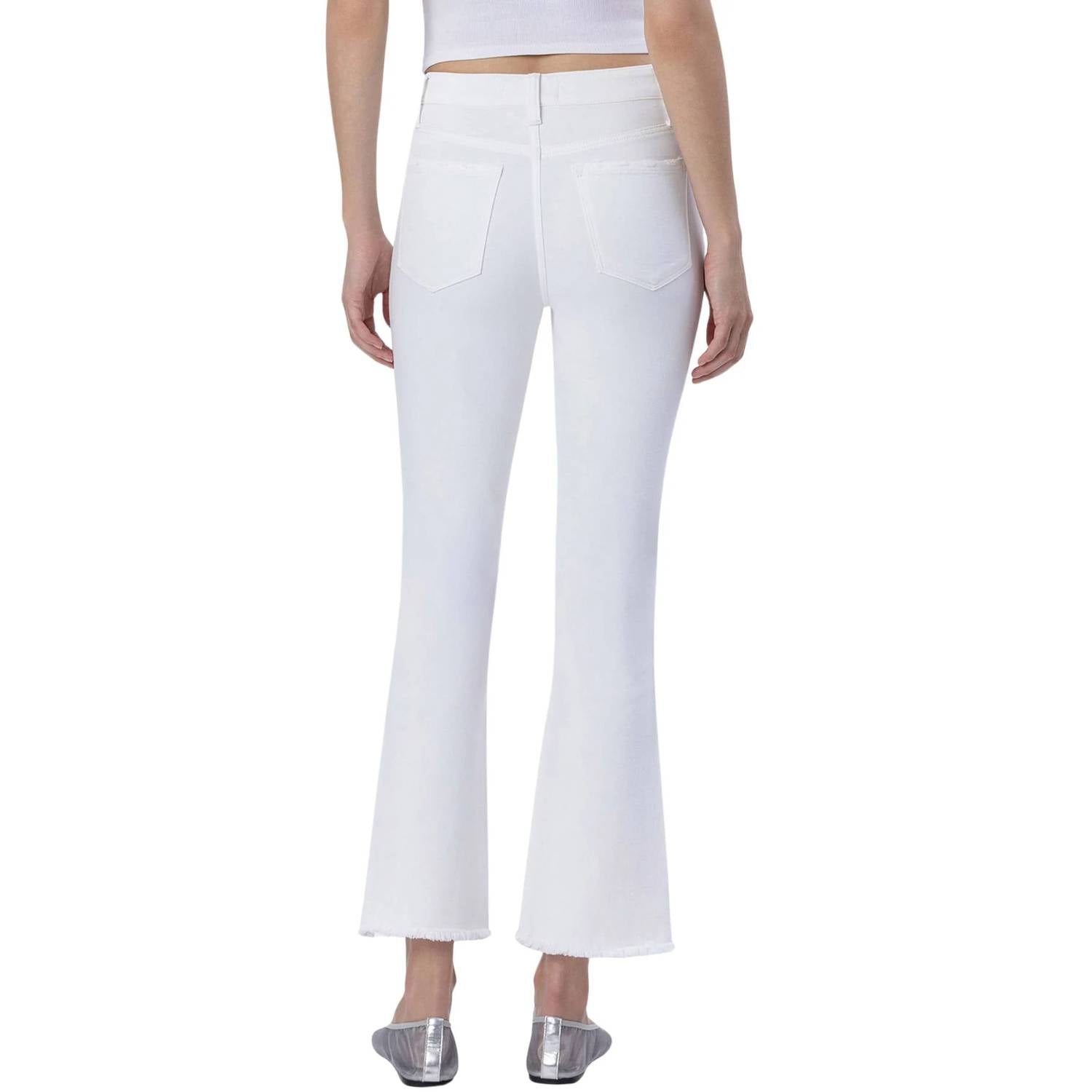 Flying Monkey - High Rise Raw Slant Step Hem Crop Flare Jeans