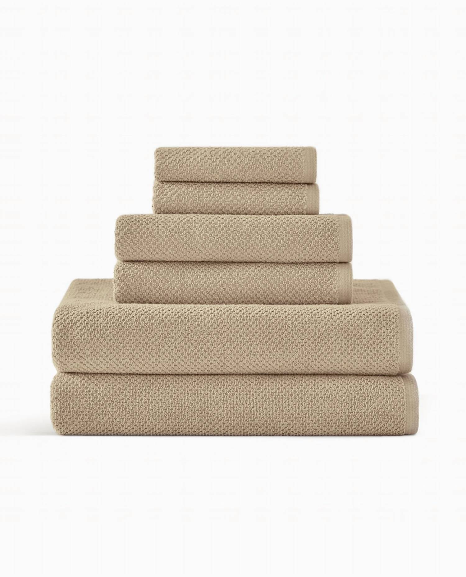 Under The Canopy - Textured Organic Cotton 6-piece Bath Towel Set