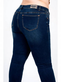 Grace In La - Basic Soft Denim Mid-Rise Skinny Jeans