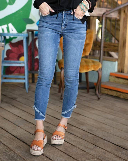 Grace And Lace - Cropped Double Hem Jeggings