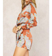 Illa Illa Bronzed Babe Romper in orange - women's pants - detail view