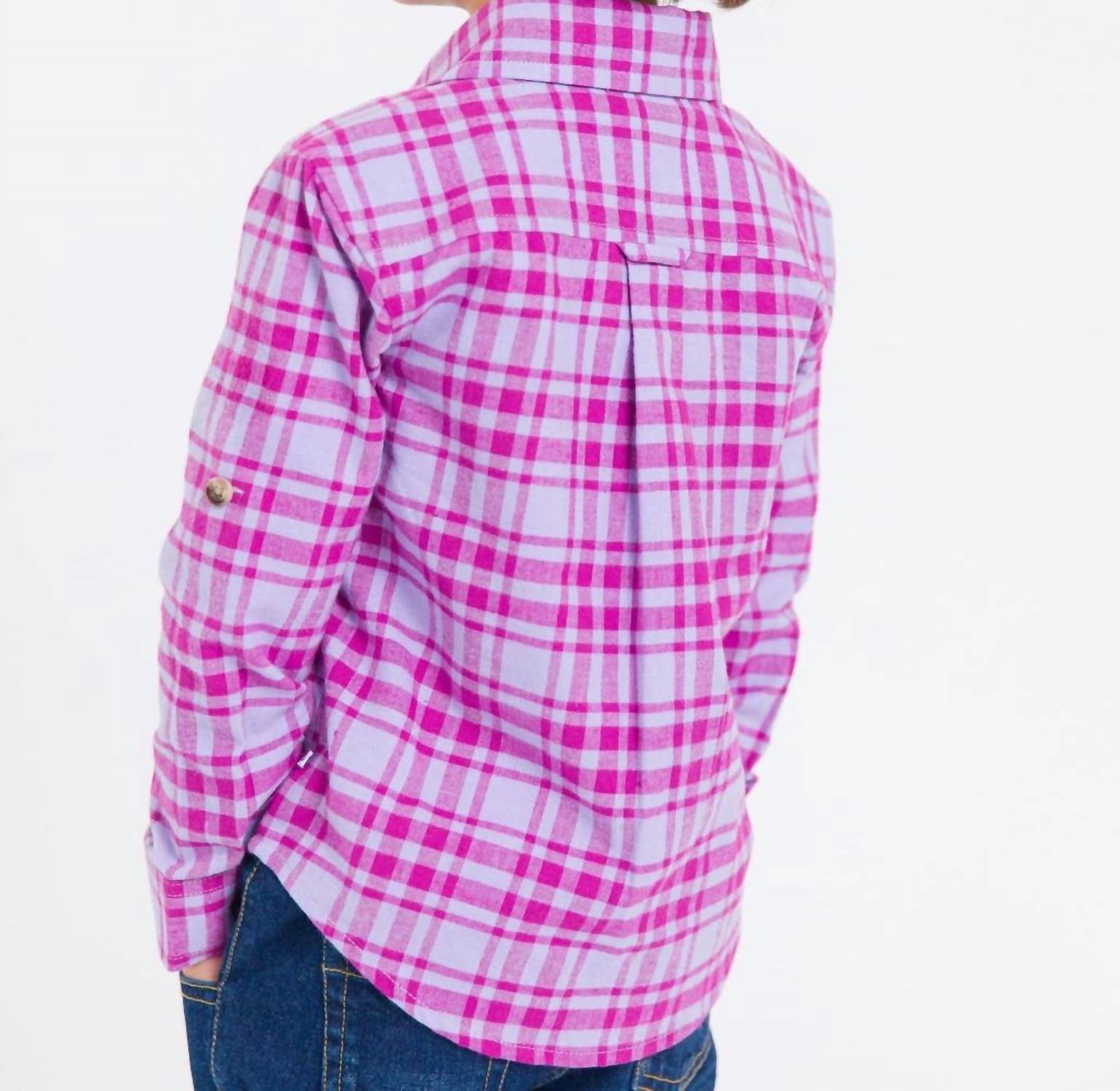 Rufflebutts - Harper Plaid Long Sleeve Button Down Shirt