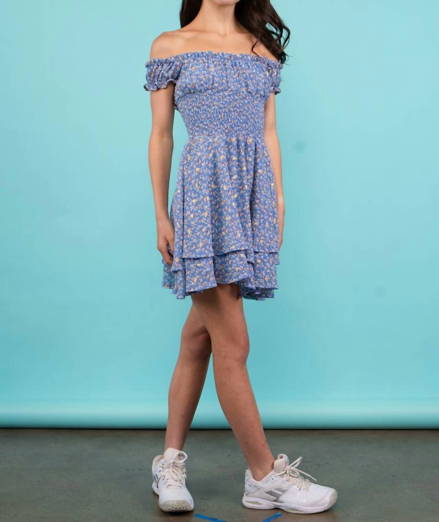 MISS BEHAVE GIRLS Floral Dress in sage blue - kids' dress - alternate view