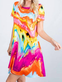 Heimish Usa - Swirling Sunset Swing Dress with Pockets